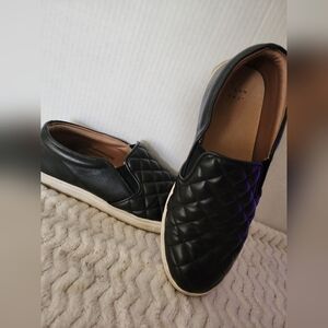 A new day shoes, Women's Black Quilted " A New Day " slip on sneakers, Size 8